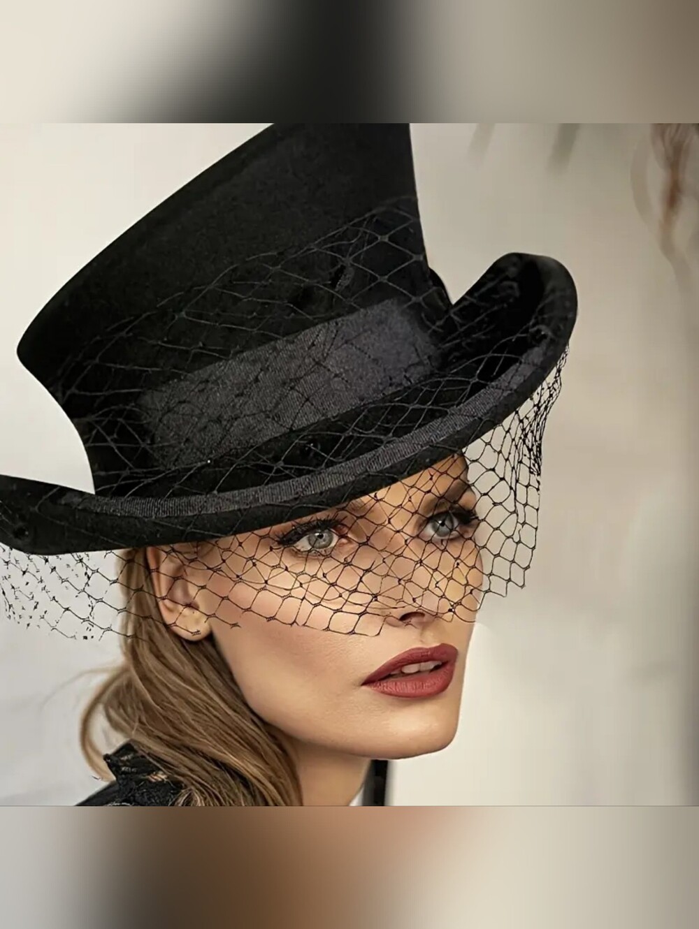 Unisex Wool Asymmetical Mesh Hat